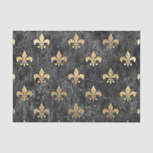 Schwarzer Samt Fleur De Lis Mardi Gras Orleans Seidenpapier