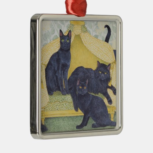 Schwarzer Samt Silbernes Ornament (Rechts)