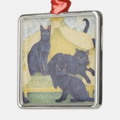 Schwarzer Samt Silbernes Ornament (Links)