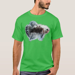 Schwarzer Samurai und Fisch T-Shirt