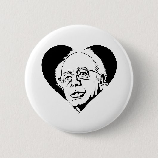 Schwarzer Sanders Button (Vorderseite)