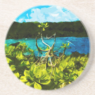 Schwarzer Sandstrand Auf dem Weg nach Hana Maui Ab Getränkeuntersetzer