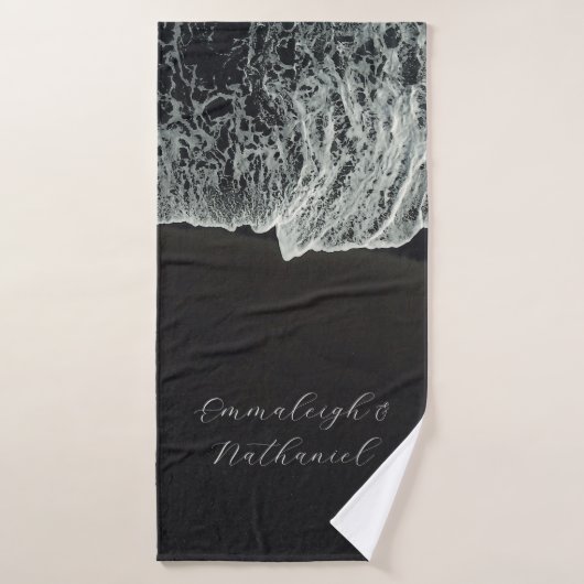 Schwarzer Sandstrand Badehandtuch (Badehandtuch)