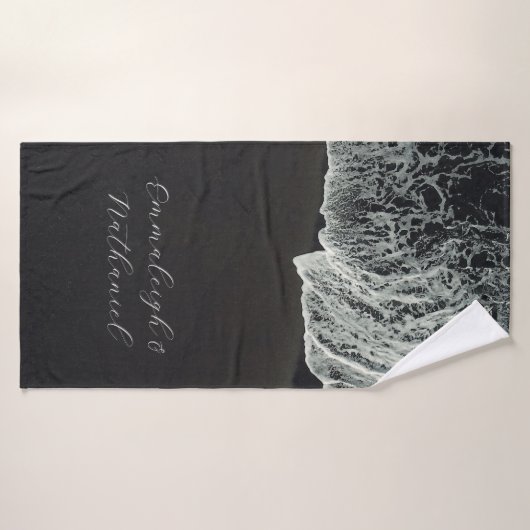 Schwarzer Sandstrand Badehandtuch (Badehandtuch)