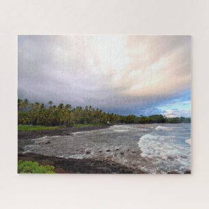 Schwarzer Sandstrand - Big Island Hawaii - 40x50 c Puzzle