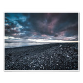 Schwarzer Sandstrand Fotodruck (Vorne)