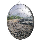 Schwarzer Sandstrand in Hawaii Dartscheibe (Vorderseite rechts)