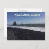 Schwarzer Sandstrand, Island Postkarte (Vorne/Hinten)