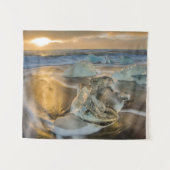 Schwarzer Sandstrand | Jokulsarlon Süd Island Wandteppich (Vorderseite (Horizontal))