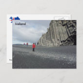 Schwarzer Sandstrand Reynisfjara, Island Postkarte (Vorne/Hinten)