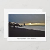 Schwarzer Sandstrand - Säulen auf See, Island - Po Postkarte (Vorne/Hinten)