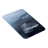 Schwarzer Sandstrand und Eis, Island Magnet (Rechte Seite)