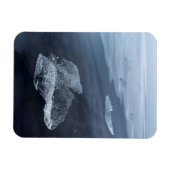 Schwarzer Sandstrand und Eis, Island Magnet (Horizontal)