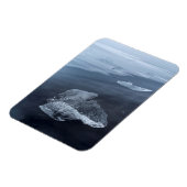 Schwarzer Sandstrand und Eis, Island Magnet (Linke Seite)