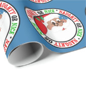 Schwarzer Sankt-Cartoon (blau) Geschenkpapier (Rolleneckpunkt)