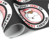 Schwarzer Sankt-Cartoon (das erste Weihnachten des Geschenkpapier (Rolleneckpunkt)