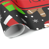 Schwarzer Sankt-Lebkuchen des individuellen Namens Geschenkpapier (Rolleneckpunkt)