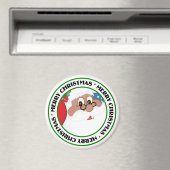 Schwarzer Santa Cartoon (Blau) Magnet (In Situ (Geschirrspüler))