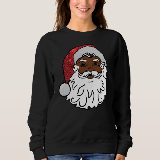 Schwarzer Santa Claus Frauen Sweatshirt (Vorderseite)