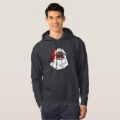 Schwarzer Santa-Claus Herren-Kapuzenpullover Hoodie (Vorne ganz)