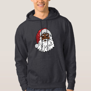 Schwarzer Santa-Claus Herren-Kapuzenpullover Hoodie