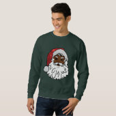 Schwarzer Santa-Claus Herren-Sweatshirt Sweatshirt (Vorne ganz)