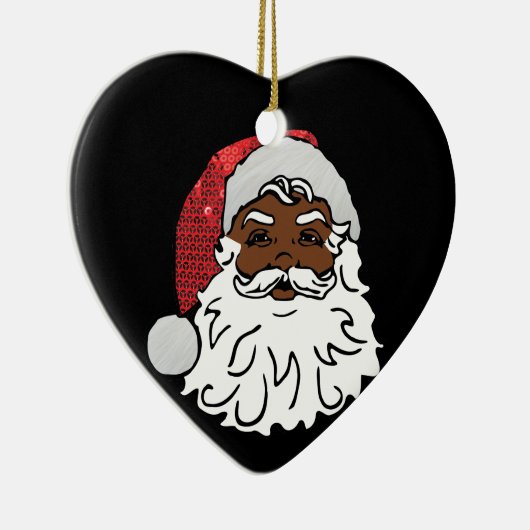 schwarzer Santa-Claus Keramik Ornament (Rechts)