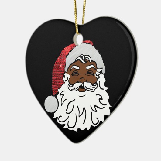 schwarzer Santa-Claus Keramik Ornament (Links)