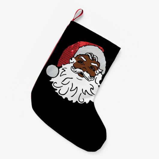 schwarzer Santa-Claus Kleiner Weihnachtsstrumpf (Vorderansicht (hängend))