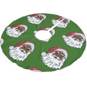 schwarzer Santa-Claus Polyester Weihnachtsbaumdecke (Schrägansicht)