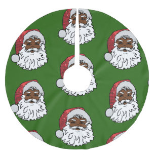 schwarzer Santa-Claus Polyester Weihnachtsbaumdecke