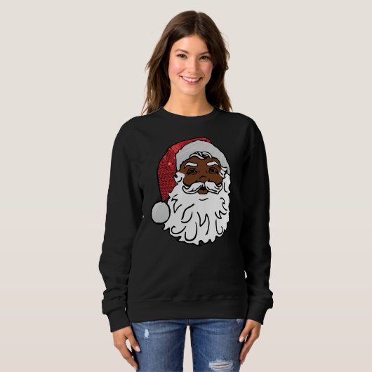 schwarzer Santa-Claus Sweatshirt (Vorne ganz)
