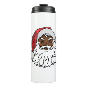 schwarzer Santa-Claus Thermosbecher