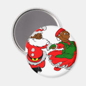 schwarzer Santa Frau Claus Magnet (Vorderseite/Rückseite)