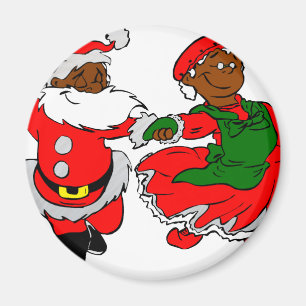 schwarzer Santa Frau Claus Magnet