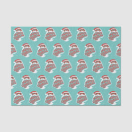 Schwarzer Santa | Frohe Weihnachten | Blau Seidenpapier