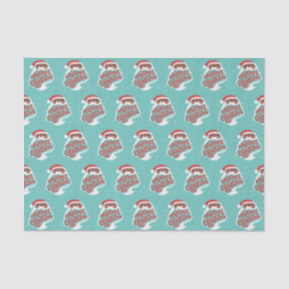 Schwarzer Santa | Frohe Weihnachten | Blau Seidenpapier