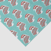 Schwarzer Santa | Frohe Weihnachten | Blau Seidenpapier (Ausschnitt)