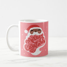 Schwarzer Santa | Frohe Weihnachten | Rosa Kaffeetasse