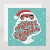 Schwarzer Santa | Frohe Weihnachten | Türkisblau (Vorne/Hinten)