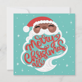 Schwarzer Santa | Frohe Weihnachten | Türkisblau