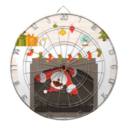 schwarzer Santa im Kamin festgehalten Dartscheibe (vorne)