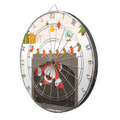 schwarzer Santa im Kamin festgehalten Dartscheibe (Vorderseite rechts)