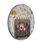 schwarzer Santa im Kamin festgehalten Dartscheibe (Vorderseite Links)
