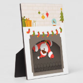 schwarzer Santa im Kamin festgehalten Fotoplatte (Seite)