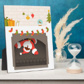 schwarzer Santa im Kamin festgehalten Fotoplatte (Seite)