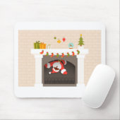 schwarzer Santa im Kamin festgehalten Mousepad (Mit Mouse)