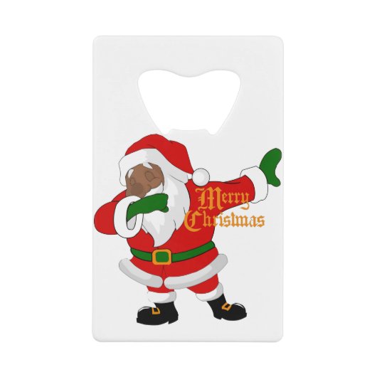 schwarzer Santa-Klaus Geldbeutel Flaschenöffner (Vorderseite)