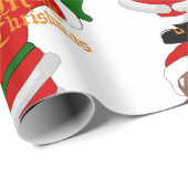 schwarzer Santa-Klaus Geschenkpapier (Rolleneckpunkt)