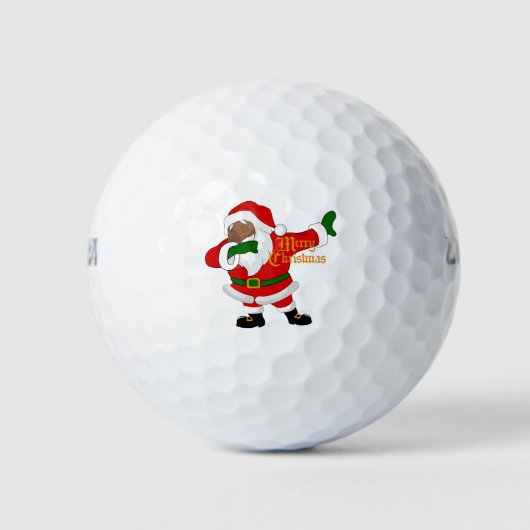 schwarzer Santa-Klaus Golfball (Vorderseite)